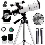 Telescope pour d�butants et enfants 150x grossissement 70mm ouverture 300mm focale - avec tr�pied r�glable ...