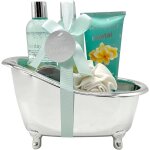 Tendance - silver mono� bath set - shower gel 260ml body milk 190ml bubble bath 260ml bath salts coffret ...