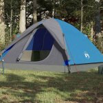 Tente de camping d�me - vidaxl - 3 personnes - bleu - imperm�able - ventilation