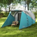 Tente de camping familiale 4 - 5 personnes tente tunnel imperm�able 2 portes fen�tres ventil�e 46 x 26 ...