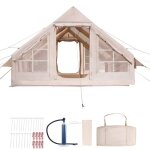 Tente de camping gonflable - duoku - 4 x 3 x 2 m - 5  8 personnes - oxford 300d - pompe  main