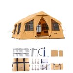 Tente de camping gonflable - vevor - 48x36x22 m - pour 8  12 personnes avec pompe  main 2 puits de ...