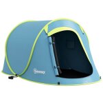 Tente de camping outsunny 2 - 3 personnes tanche 2000 mm avec sac de transport pour la randonne 245x148x105 ...