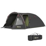 Tente de camping - outsunny - pour 2 - 4 personnes - impermable 3000 mm - avec 3 portes fentres sac ...