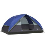 Tente de camping - outsunny - pour 2 - 4 personnes - imperm�able - avec fen�tre 2 poches sac de transport ...