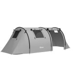 Tente de camping outsunny pour 3 - 4 personnes avec 1 chambre et 1 salon facile  transporter avec sac ...