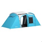 Tente de camping outsunny familiale 3 - 4 personnes 2 chambres 4 portes et 4 fentres sac de transport ...