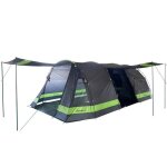 Tente de camping tunnel skandika kambo pour 12 personnes - 2 cabines de couchage - 3 entres store banne ...