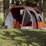 Tente de camping tunnel - vidaxl - 4 personnes - gris - imperm�able - r�sistante au vent