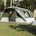 Tente de camping tunnel - vidaxl - 5 personnes - imperm�able - 486x320x210 cm - 2 chambres - 1 porte ...