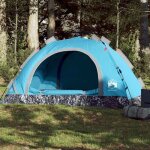 Tente de camping - vidaxl - 3 personnes - bleu - lib�ration rapide - imperm�able