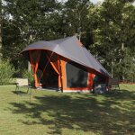 Tente familiale - tipi - 10 personnes - imperm�able - gris et orange