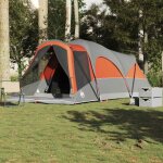 Tente familiale tunnel - non spécifié - 8 personnes - imperméable - gris et orange - 560x200 cm Tente familiale tunnel - non spécifié - 8 personnes - imperméable - gris et orange - 560x200 cm
