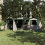Tente familiale vidaxl 745 x 700 x 217 cm - toit vert et blanc