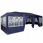 Tente de f�te pliante - vidaxl - 800x400x266 cm - bleu et blanc - polyester et acier - anti - uv - fermeture ...
