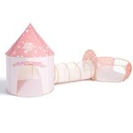 Tente de jeu 3 en 1 pour enfants avec tunnel et piscine à balles maisonnette de jeu château escamotable ... Tente de jeu 3 en 1 pour enfants avec tunnel et piscine à balles maisonnette de jeu château escamotable ...