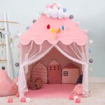 Tente de jeux enfant - rose - 120x100x140 cm - cadre en plastique - facile  monter - mixte