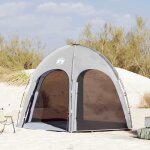 Tente de piscine avec toit gris 366 x 305 x 231 cm polyester - mothinessto9214