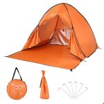 Tente de plage pop - up anti uv upf 50 + abris de plage 1 - 2 personnes avec sac de transport + piquets ...