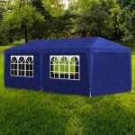 Tente de rception 3x6 m bleu tonnelle de jardin polythylne chapiteau de reception commode pavillon ...