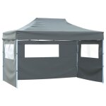 Tente de réception / chapiteau - pliable - avec 3 parois - 3x4 m acier anthracite a1 Tente de réception / chapiteau - pliable - avec 3 parois - 3x4 m acier anthracite a1