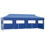 Tente de r�ception pliable - vidaxl - 3x9 m - bleu - 5 parois avec fen�tres - r�sistant aux uv et � leau ...