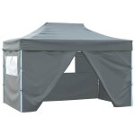 Tente de réception - tonnelle de jardin pliable avec 4 parois 3x4 m acier anthracite Tente de réception - tonnelle de jardin pliable avec 4 parois 3x4 m acier anthracite