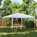 Tente de r�ception - vidaxl - 4x4 m - blanc - r�sistant aux uv - r�sistant � leau - armature en fer - ...