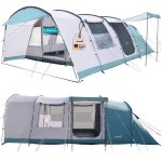 Tente tunnel de camping - skandika hafslo 6 xl sleeper protect - 6 personnes - sol cousu - cabine noire ...