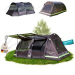 Tente tunnel - skandika solheim 4 protect - tente de camping 4 places - protection anti - uv - sol cousu ...