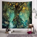 Tenture murale arbre de la vie tapisseries chutes deau sous arbre ancien dcoration tenture couverture ...