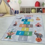 Teppium tapis enfant motif marelle coloris gris 80x120 cm tapis chambre enfant tapis chambre b�b�