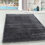 Teppium tapis salon uni shaggy moelleux chambre doux � poils longs tapis gris tapis 280 x 370 cm