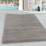 Teppium tapis shaggy unicolore beige tapis 280x370 cm tapis salon chambre doux � poils longs