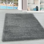 Teppium tapis shaggy unicolore gris clair tapis 160x230 cm tapis salon chambre doux � poils longs