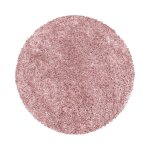 Teppium uni tapis de salon shaggy uni tapis rose pastel 200 cm rond chambre tapis poil long moelleux ...