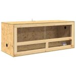 Terrarium en osb - vidaxl - 100x40x40 cm - marron - verre tremp� - thermom�tre inclus - usage int�rieur ...