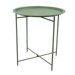 Terre jardin - table dappoint ronde pliante  415 cm x 45 cm ? mtal lger et pratique vert pastel