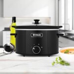 Mijoteuse - tesla - slowcook s350 - 35 l - 200 w - couvercle en verre tremp