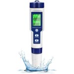 Testeur ph electronique testeur eau piscine 5 en 1 avec r�tro - �clairage ph / tds / ec / salinit� / ...