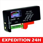 Testeur de piles aa aaa c d 9v 1 5v lr03 lr6 lr14 lr20 batteries bouton tester noir bt 168