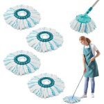 Tte de balai  disque de rechange en microfibre 4 pices pour systme de balai  disque clean twist ...