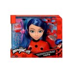 Tete a coiffer deluxe miraculous marinette a cheveux noir - 30 pieces - jouets fille + 1 carte - jouet ...