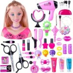 Tte  coiffer enfant - 45 pices - sche - cheveux inclus - couleurs douces