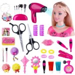 T�te � coiffer fille 35pcs jouet de coiffure maquillage enfant demi - poup�e avec accessoires cadeau ...