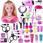 Tête à coiffer et maquiller - jeu de rôle - demi - poupée - accessoires inclus - pour enfants à partir ... Tête à coiffer et maquiller - jeu de rôle - demi - poupée - accessoires inclus - pour enfants à partir ...