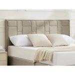 Tte de lit 160 cm - velours - taupe - hermine