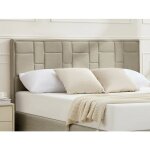 Tte de lit 180 cm - velours - taupe - hermine