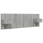 Tte de lit - accessoire de chambre - mdf gris - design classique - avec chevet intgr - rsistant  ...