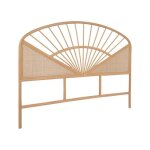 Tête de lit en rotin naturel et cannage. bois clair. bohème. l162 x p3 x h130cm Tête de lit en rotin naturel et cannage. bois clair. bohème. l162 x p3 x h130cm